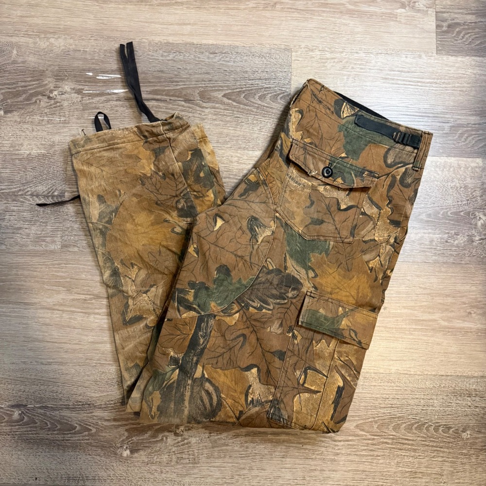Texsport Jungle Fatigue Camo Cargo Pants Mens Medium Leaf Camouflage Cotton